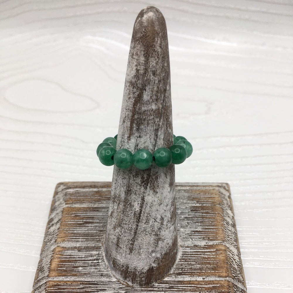 HANDCRAFTED Agate Stretch Bead Ring